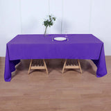 60"x126" Purple Polyester Rectangular Tablecloth