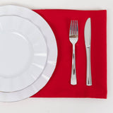 5 Pack Red Cotton Blend Cloth Napkins, Washable Reusable Table Dinner Napkins