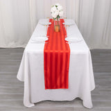 12x108inch Red Satin Stripe Table Runner, Elegant Tablecloth Runner