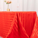 90x132inch Red Satin Stripe Seamless Rectangular Tablecloth