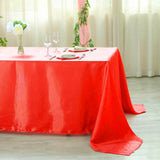 90x156 Red Satin Rectangular Tablecloth