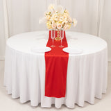 Red Premium Scuba Polyester Table Runner, Wrinkle Free Table Linen