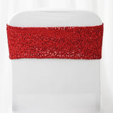 5 pack | 6x15 Red Sequin Spandex Chair Sash