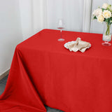 90x132inch Red 200 GSM Seamless Premium Polyester Rectangular Tablecloth