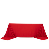 90x156inch Red Premium Scuba Wrinkle Free Rectangular Tablecloth, Seamless Scuba Polyester