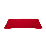 Red Cotton Blend Rectangular Tablecloth Seamless 90x156inch for 8 Foot Table With Floor-Length Drop