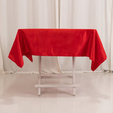 54inch Red Seamless Lamour Satin Square Tablecloth