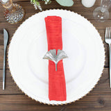 5 Pack | Red Accordion Crinkle Taffeta Cloth Dinner Napkins