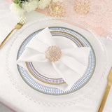 4 Pack | Diamond Rhinestone Gold Metal Flower Napkin Rings