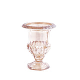 2 Pack Amber Glass Pedestal Flower Vases in Classic Roman Urn Style, 6inch Mini Floral Vase#whtbkgd