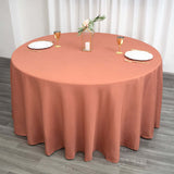 Terracotta (Rust) Seamless Polyester Round Tablecloth - 120inch