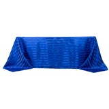 90x132inch Royal Blue Satin Stripe Seamless Rectangular Tablecloth