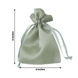 12 Pack | 6inch x 9inch Sage Green Satin Wedding Party Favor Bags