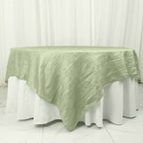 90inch x 90inch Sage Green Accordion Crinkle Taffeta Square Table Overlay