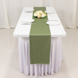 Dusty Sage Green Premium Scuba Polyester Table Runner, Wrinkle Free Table Linen