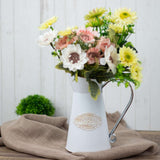 9inch Rustic Shabby Chic Metal Milk Jug Flower Vase, Decorative Vintage Garden Water Pitcher