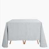 Silver Polyester Square Tablecloth 90x90 Inch