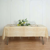 Natural Rectangle Plastic Table Cover in Rustic Wooden Print