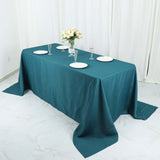 90inchx132" Peacock Teal Polyester Rectangular Tablecloth