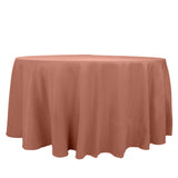 Terracotta (Rust) Seamless Premium Polyester Round Tablecloth 220GSM - 120inch