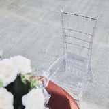 4 Pack Resin Chiavari Chairs Transparent and Stackable Clear - Sleek Armless Design for Weddings