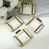 4 Pack | Mini 3inch Suitcase Resin Picture Frame Party Favors, Vintage Travel Place Card Holders