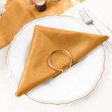 5 Pack | Gold Seamless Cloth Dinner Napkins, Reusable Linen | 20inchx20inch