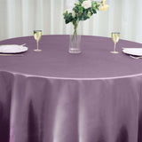 120" Amethyst Satin Round Tablecloth