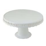 4 Pack | 13inch White Round Footed Reusable Plastic Pedestal Cake Stands