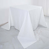 90" White Square 100% Cotton Linen Tablecloth Washable