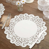 100 Pcs | 14inch Round White Lace Paper Doilies, Food Grade Paper Placemats