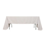 60"x126" White Lamour Satin Rectangle Tablecloth