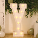 4ft White Large Marquee Light Up Number Y Mosaic Balloon Frame Pre-Cut Foam Board 10 Warm White