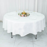 90" Fire Retardant White Tablecloth Premium Polyester Round Table Cover