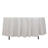 108" White Round 100% Cotton Linen Tablecloth Washable