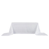 90x156Inch White Accordion Crinkle Taffeta Rectangular Tablecloth