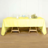 60"x126" Yellow Polyester Rectangular Tablecloth