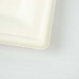 50 Pack | 8inch White Biodegradable Bagasse Square Salad Plates, Sugarcane Appetizer/Dessert Plates