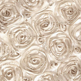 14x108inch Beige Grandiose 3D Rosette Satin Table Runner#whtbkgd