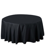 120inch Black 190 GSM Seamless Premium Polyester Round Tablecloth