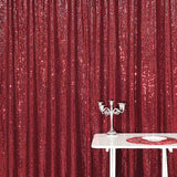 8ftx8ft Burgundy Sequin Event Background Drape, Photo Backdrop Curtain Panel