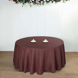 132Inch Chocolate Seamless Polyester Round Tablecloth