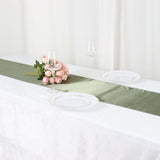 12inch x 108inch Eucalyptus Sage Green Seamless Satin Table Runner