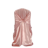 Dusty Rose Satin Self-Tie Universal Chair Cover, Folding, Dining, Banquet and Standard