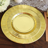 25 Pack | Gold Sunray 8inch Dessert Appetizer Paper Plates, Disposable Party Plates