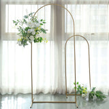 6ft Gold Metal Wedding Arch Chiara Backdrop Stand Floral Display Frame With Round Top