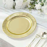 25 Pack | Gold Sunray 8inch Dessert Appetizer Paper Plates, Disposable Party Plates