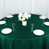 132inch Hunter Emerald Green Accordion Crinkle Taffeta Seamless Round Tablecloth