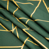 90inch x 156inch Hunter Emerald Green Rectangle Polyester Tablecloth Gold Foil Geometric Pattern