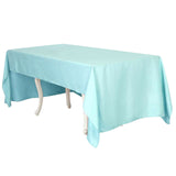 60"x126" Light Blue Polyester Rectangular Tablecloth